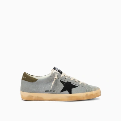 Golden Goose Super-star Trainers In Grey/black/forest Green
