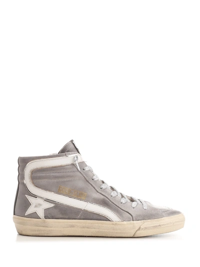 Golden Goose Slide Trainers In Mud/white/black/silver