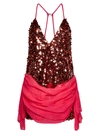Dsquared2 Sequin-embellished Mini Dress In Orange