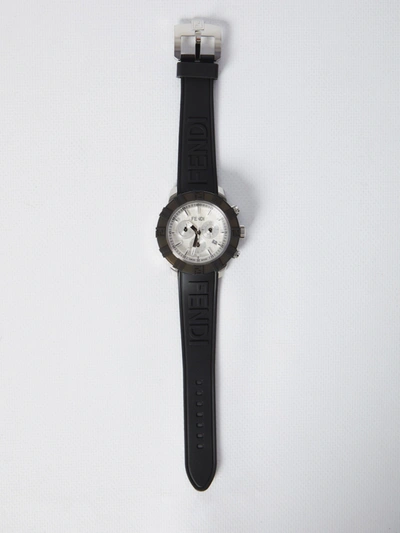Fendi Fendastic Watch In White/black