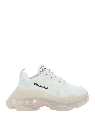 Balenciaga Triple S Clear Sole Sneakers In White