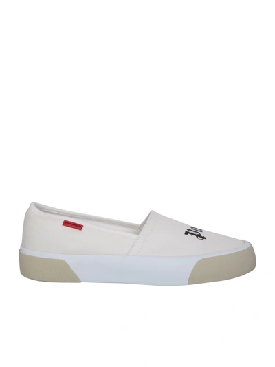 Palm Angels Logo Printed Low-top Sneakers In White