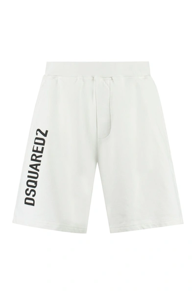 Dsquared2 Cotton Bermuda Shorts In White