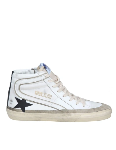 Golden Goose Slide Trainers In White/yellow/black/taupe