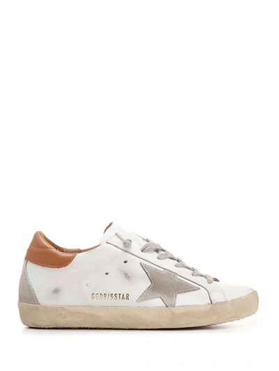Golden Goose Super-star Trainers In White/ice/light Brown