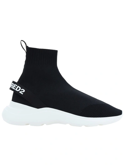 Dsquared2 Fly Knitted Sock-sneakers In Black