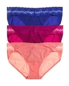 Natori Bliss Perfection V-kinis, Set Of 3 In Plumberry/perse/pink