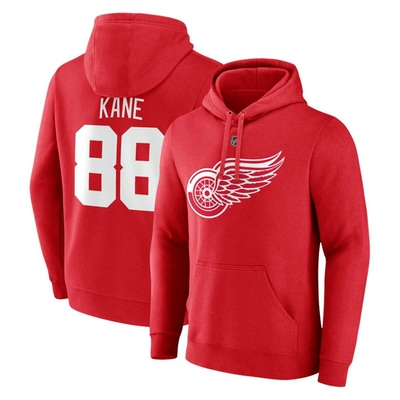Fanatics Branded Patrick Kane Red Detroit Red Wings Authentic Stack Name & Number Pullover Hoodie