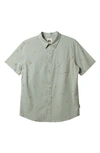 Quiksilver Kids' Apero Classic Short Sleeve Woven Shirt In Cloud Green