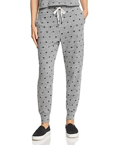 Splendid Dot-print Drawstring Jogger Sweatpants In Heather Grey