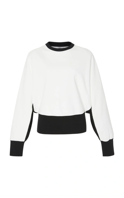 4254 Sport Pentagonal Cropped Sweater In Black/white