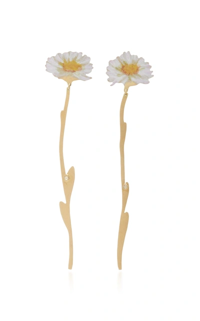 Christopher Thompson Royds Wild Aster Drop Earrings In Gold