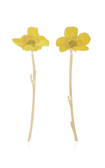 Christopher Thompson Royds Buttercup Drop Earrings In Gold