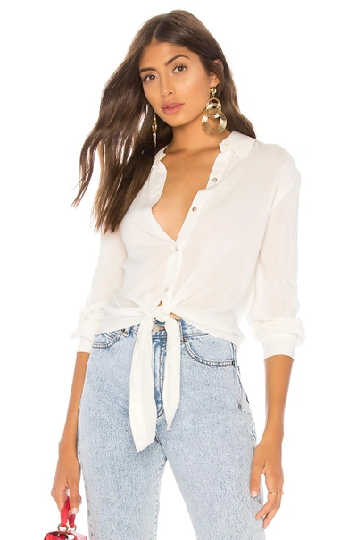 By The Way. Carrie Button Up Blouse In White