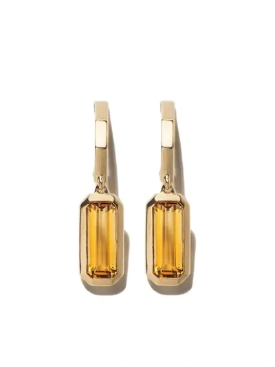 David Yurman 18kt Yellow Gold Novella Hoop Drop Citrine Earrings In 88aci