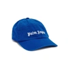 Palm Angels Logo-embroidered Cotton Twill Cap In Blue