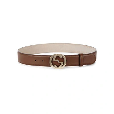 Gucci Gg Chocolate Leather Belt In Brown