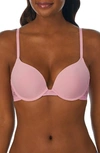 On Gossamer Sleek Micro Lace Underwire Convertible Push-up Bra In Cashmere Rose