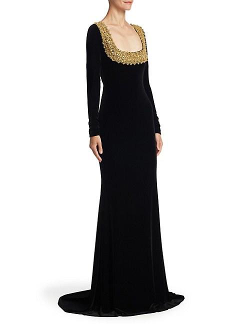 badgley mischka velvet gown