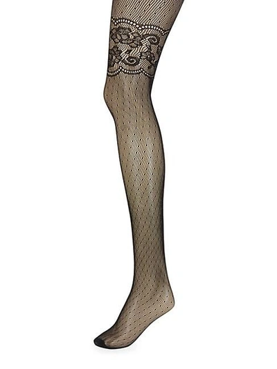 Brand New Women's Small Black Commando Heidi Faux Thigh High Tights