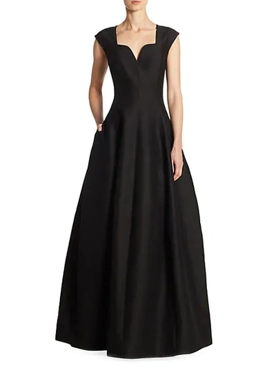 Halston Heritage Sweetheart Ball Gown In Black