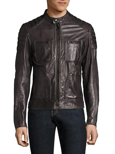 Belstaff Weybridge Leather Jacket In Dark Grey | ModeSens