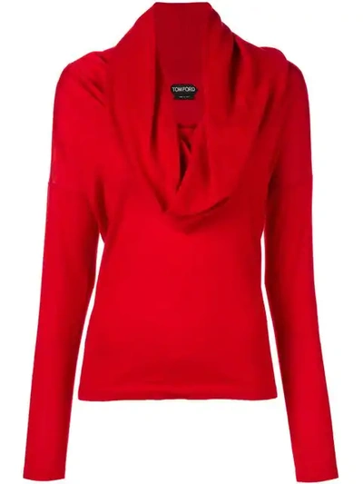 Tom Ford Cowl Neck Sweater - Red