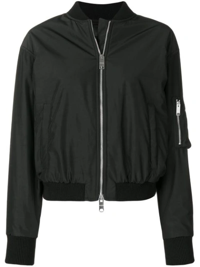 Versus Embellished Lion Bomber Jacket In Black