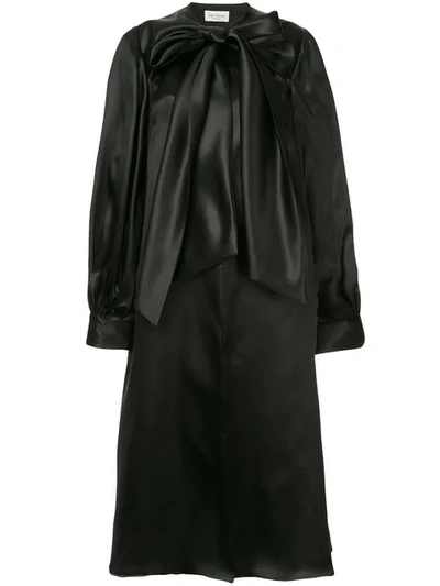 Isabel Sanchis Coatdress With Poet Sleeves In Black