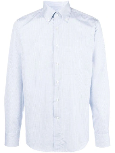 Canali Striped Button Down Shirt In Blue