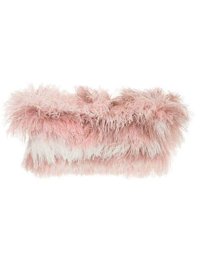 Isabel Sanchis Tonal Ostrich Feather Shrug In Pink