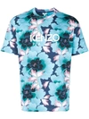 Kenzo Indonesian Flower T-shirt In Blue