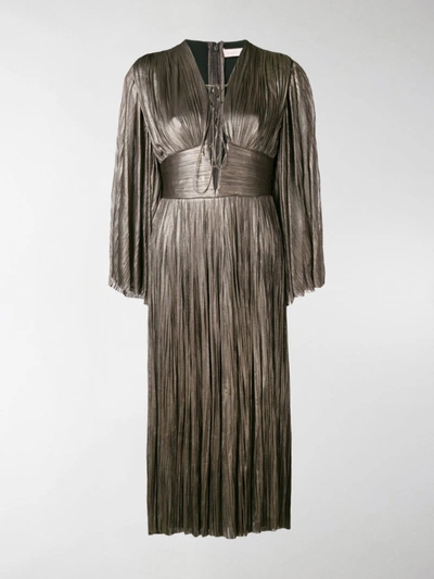 Maria Lucia Hohan Pleated Midi Dress In Grey
