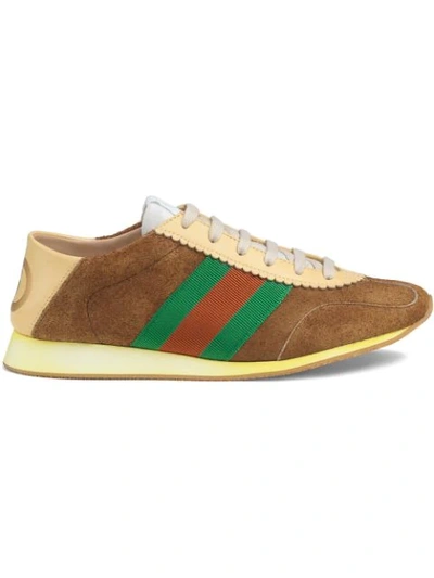 Gucci Rocket Convertible Sneaker In Brown Suede