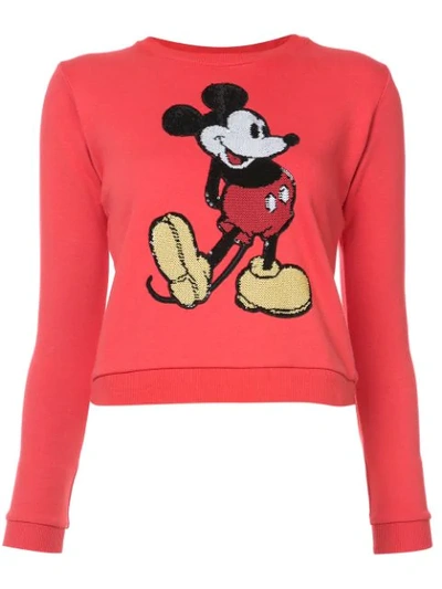 Marc Jacobs Red Shrunken Sequin Mickey Mouse Sweatshirt