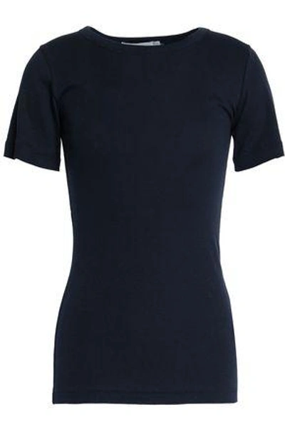 Vince Woman Pima Cotton T-shirt Midnight Blue