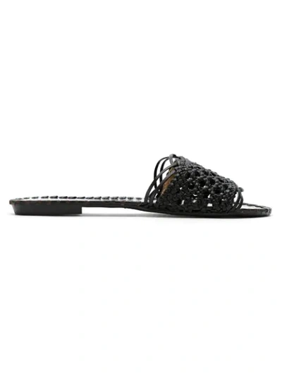 Serpui Leather Flat Sandals In Black