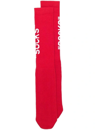 Off-white Quote Socks - Red