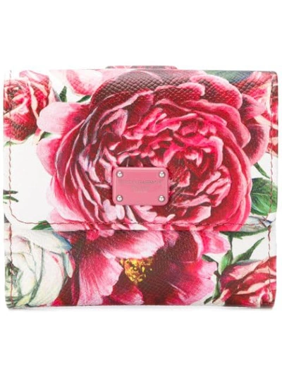 Dolce & Gabbana Peony Print Small Continental Wallet - Multicolour