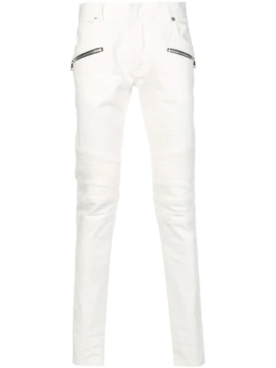 Balmain Biker Trousers - White