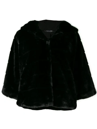 Liu •jo Liu Jo Faux Fur Hooded Jacket - Black