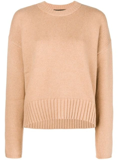 Proenza Schouler Button Cuff Wool & Cashmere Blend Sweater In Camel