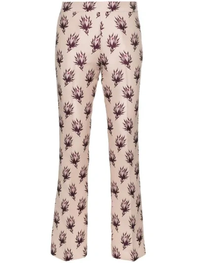 Giambattista Valli Floral Print Straight Trousers In Pink