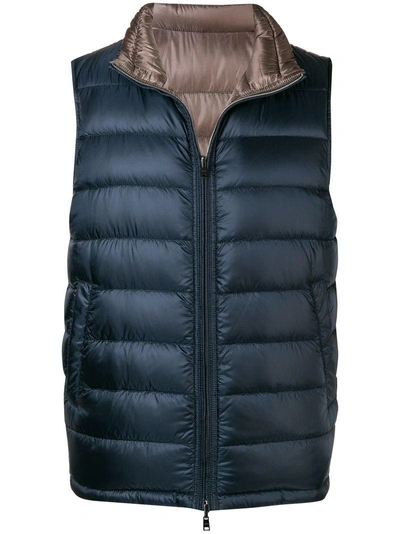 Herno Reversible Zipped Padded Vest - Blue