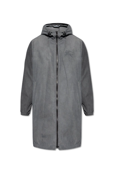 Burberry Grey ‘cumbria' Hooded Coat In New