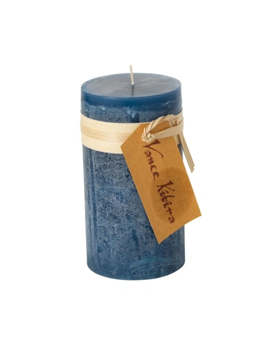 Vance Kitira 6" Timber Pillar Candle In English Blue