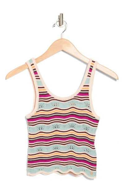 Roxy Sailing Flow Crochet Tank In Pale Dog Apparel