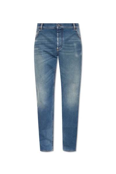 Balmain Blue Slim Fit Jeans In New
