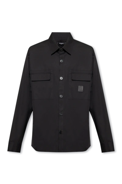 Balmain Black Shirt With Pockets In New