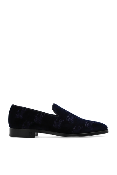 Burberry Navy Blue ‘wayne' Loafers In New